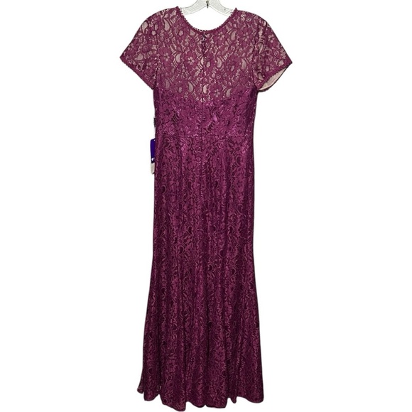 JJ’s House Floor-Length Gown Purple Floral Lace Mother of the Bride Dress 10 - Picture 3 of 13